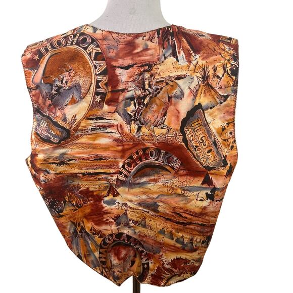 Chaco Canyon Hohokam Tucson AZ Native American Mountain Lion Reversible Vest - Picture 8 of 11